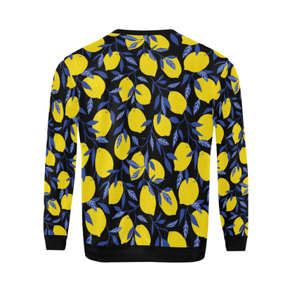 Lemon Pattern Print Design LM01 Men Long Sleeve Sweatshirt