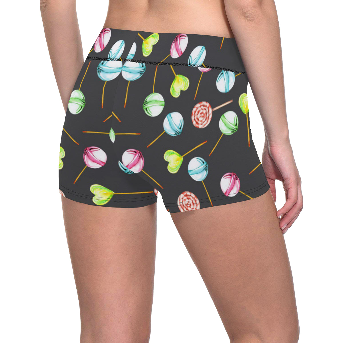 Lollipop Pattern Print Design LL02 Yoga Shorts