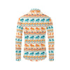 Elephant Aztec Ethnic Print Pattern Men's Long Sleeve Shirt