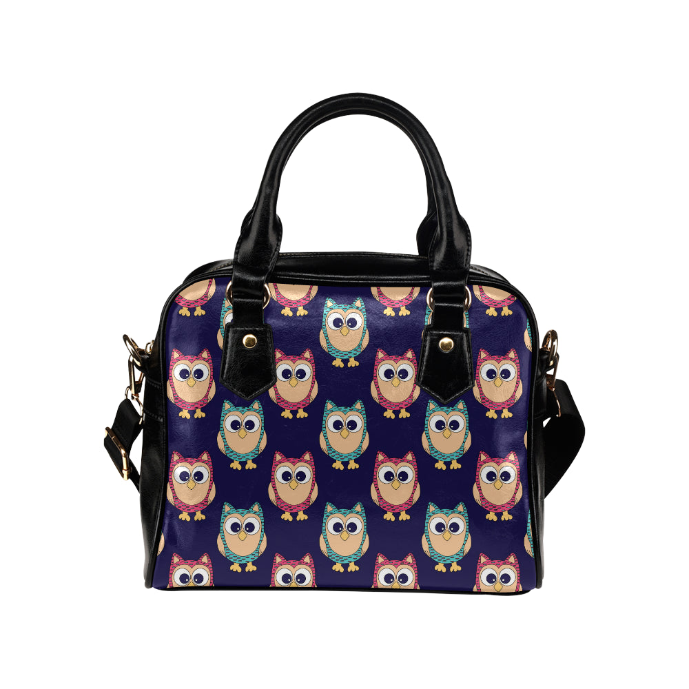 Owl Pattern Print Design A06 Shoulder Handbag
