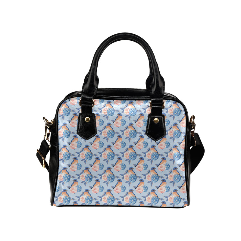 Bluebird Pattern Print Design 01 Shoulder Handbag
