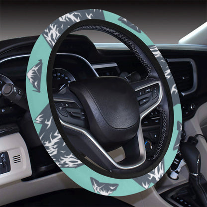 Mountain Pattern Print Design 01 Steering Wheel Cover with Elastic Edge