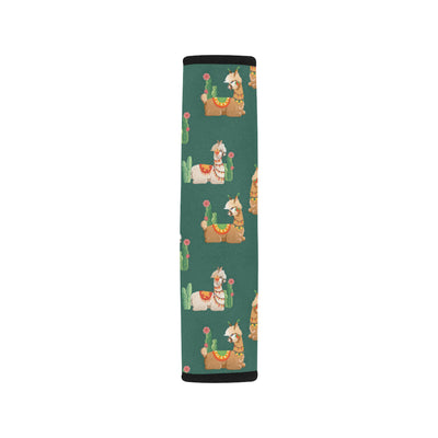 Llama Cactus Pattern Print Design 07 Car Seat Belt Cover