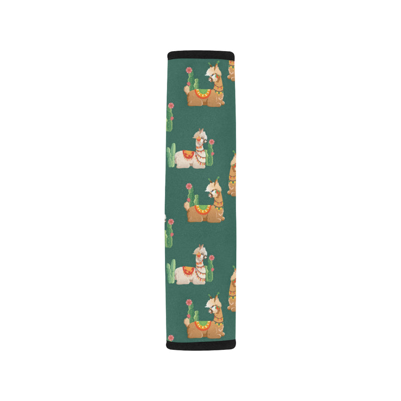 Llama Cactus Pattern Print Design 07 Car Seat Belt Cover