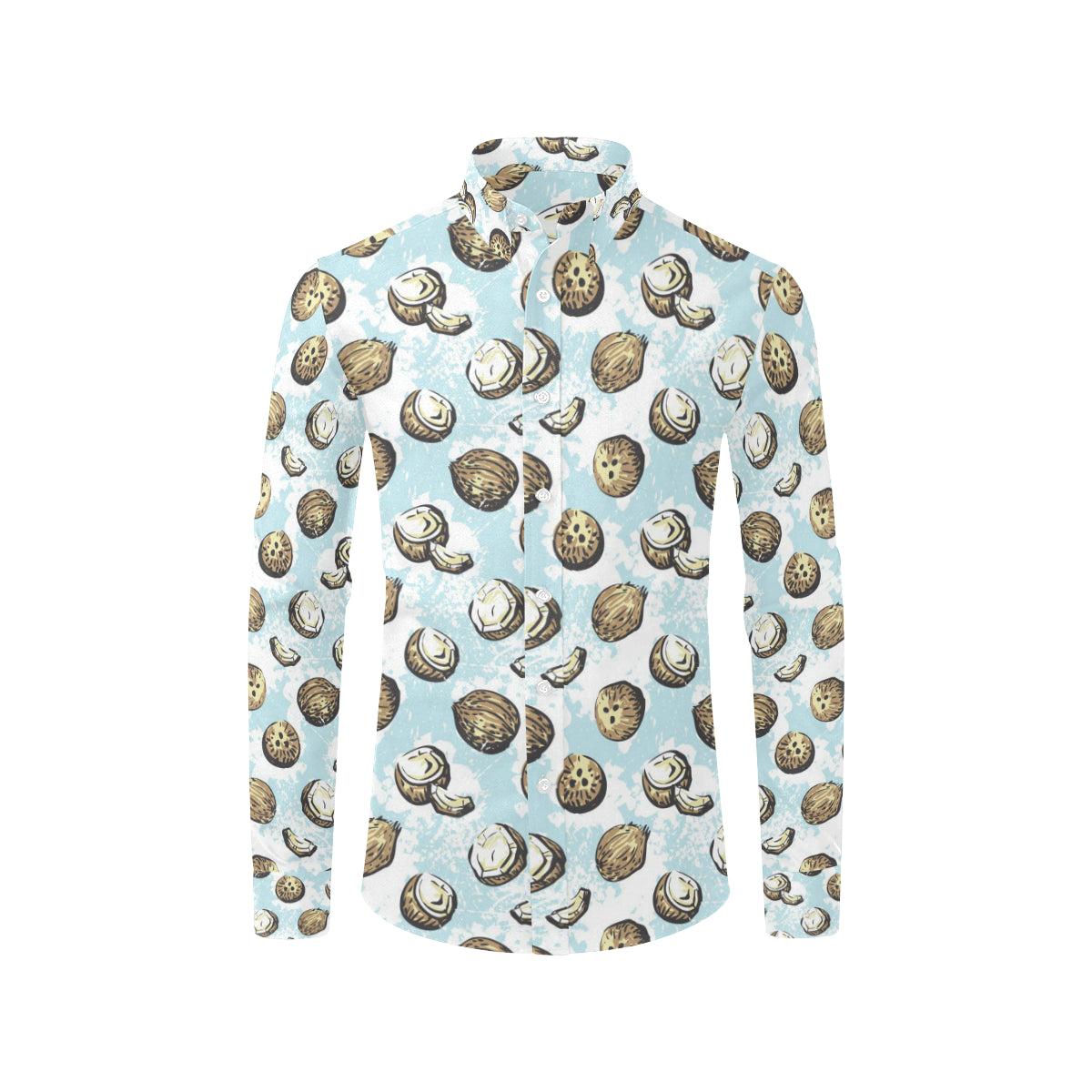 Coconut Pattern Print Design CN01 Men's Long Sleeve Shirt