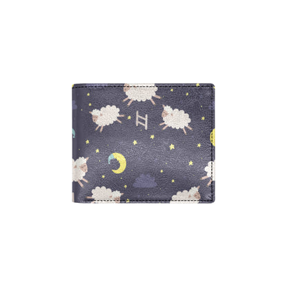Sheep Night Pattern Print Design 02 Men's ID Card Wallet