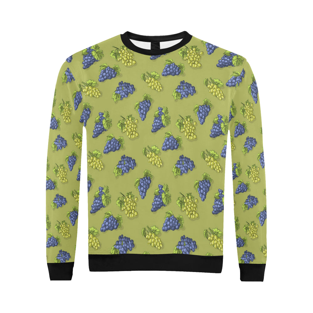 Grape Pattern Print Design GP08 Men Long Sleeve Sweatshirt
