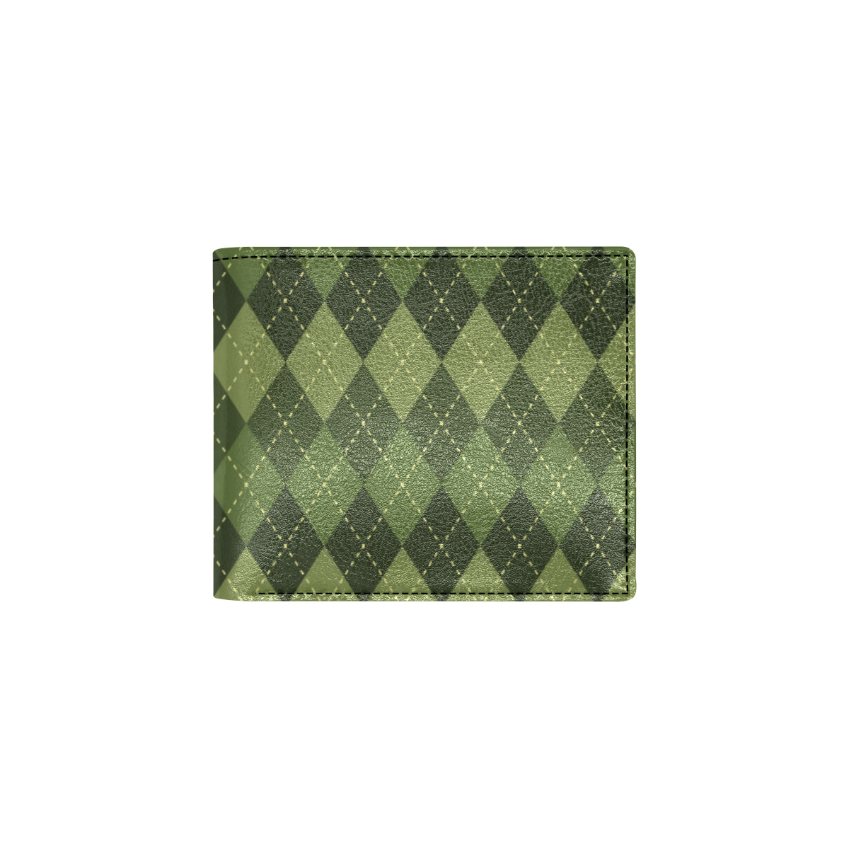 Argyle Green Pattern Print Design 01 Men's ID Card Wallet