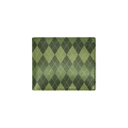 Argyle Green Pattern Print Design 01 Men's ID Card Wallet