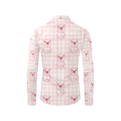 Pig Baby Pattern Print Design 01 Men's Long Sleeve Shirt