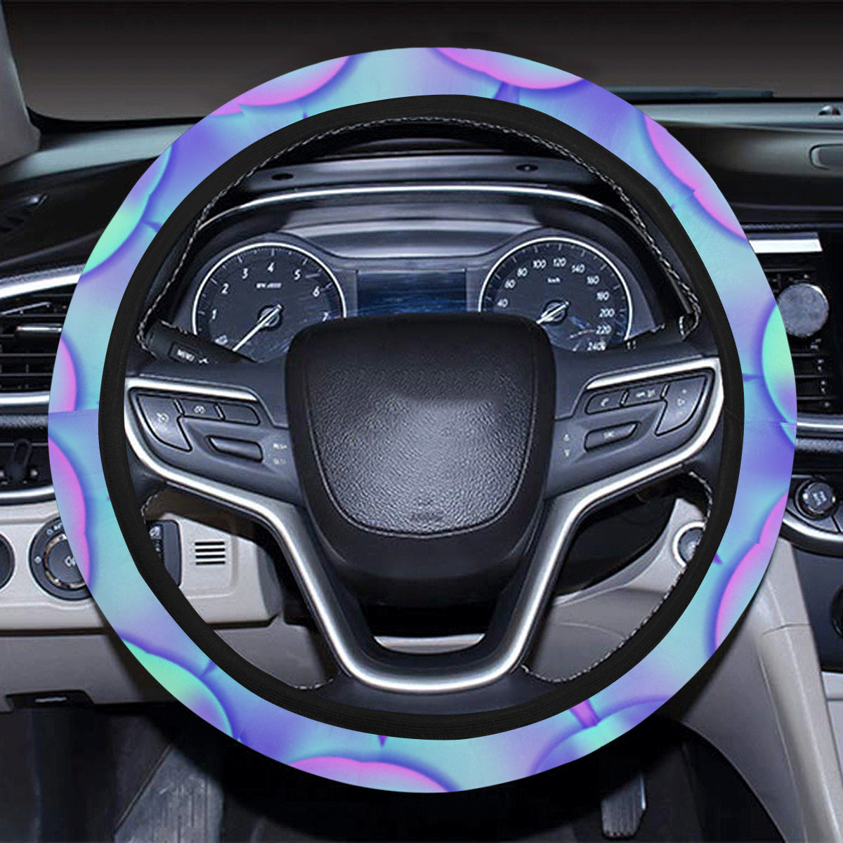 Mermaid Tail Design Print Pattern Steering Wheel Cover with Elastic Edge