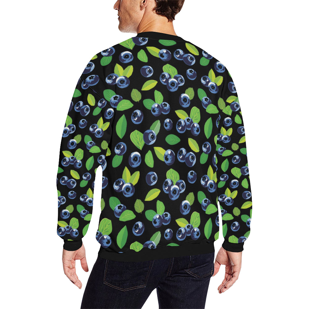 Blueberry Pattern Print Design BB03 Men Long Sleeve Sweatshirt