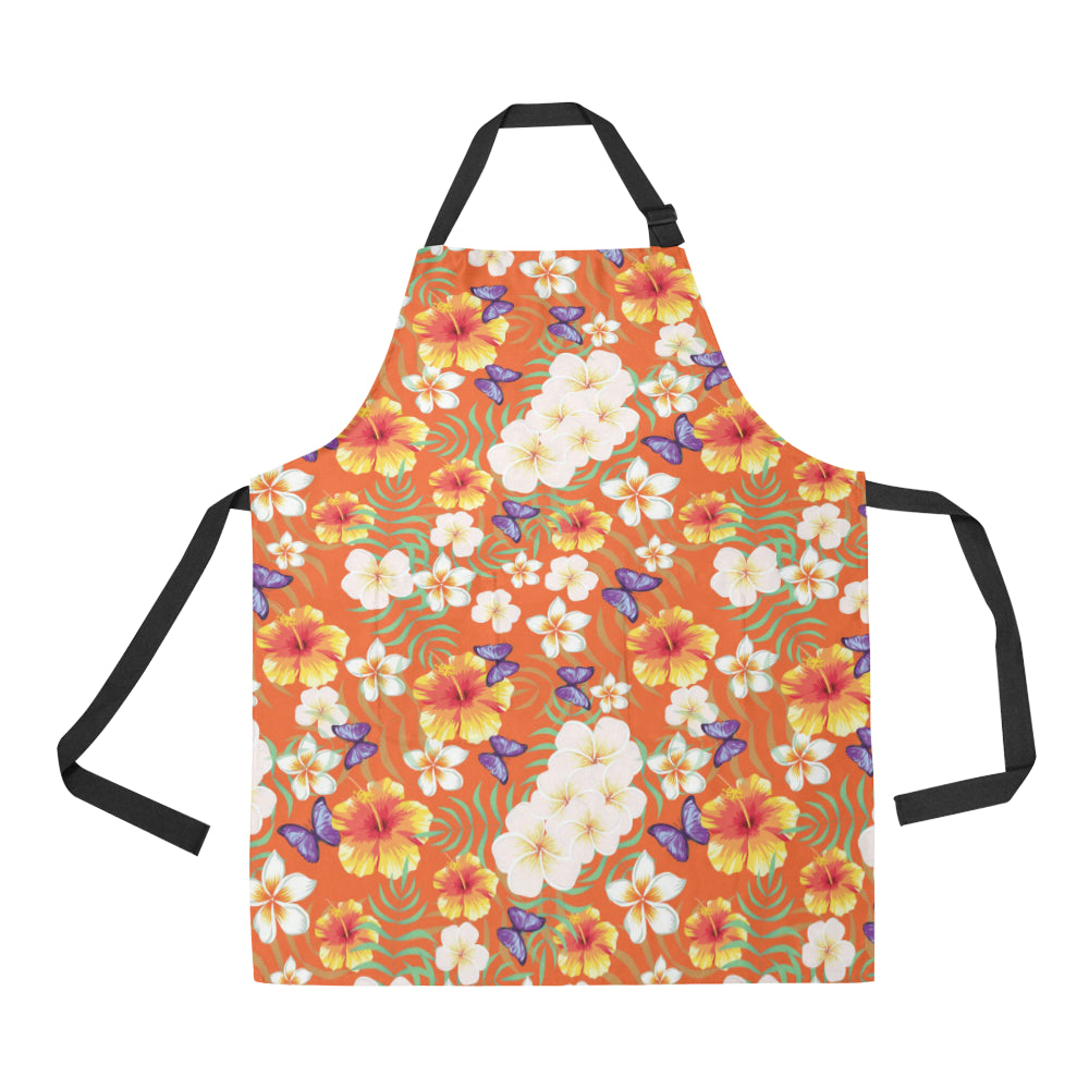 Tropical Flower Pattern Print Design TF027 Apron with Pocket