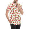 Strawberry Pattern Print Design SB07 Men's Short Sleeve Button Up Shirt