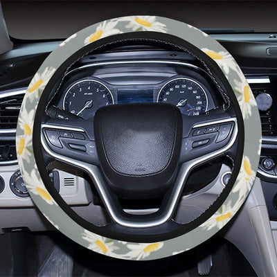 Daisy Pattern Print Design DS09 Steering Wheel Cover with Elastic Edge
