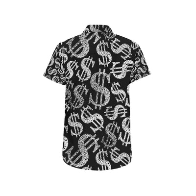 Money Pattern Print Design 02 Men's Short Sleeve Button Up Shirt