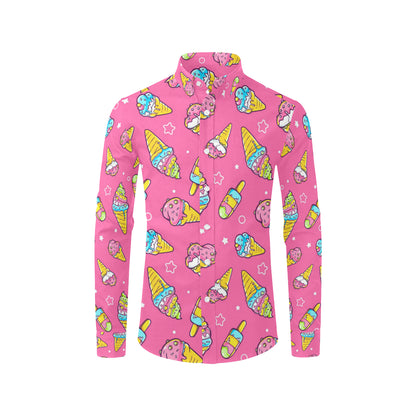Ice Cream Pattern Print Design IC04 Men's Long Sleeve Shirt