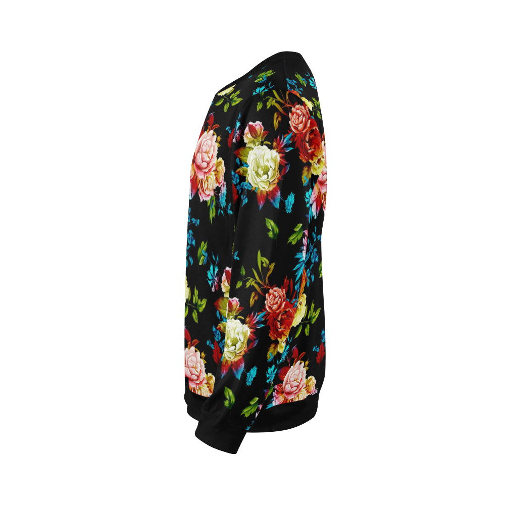 Peony Pattern Print Design PE07 Men Long Sleeve Sweatshirt