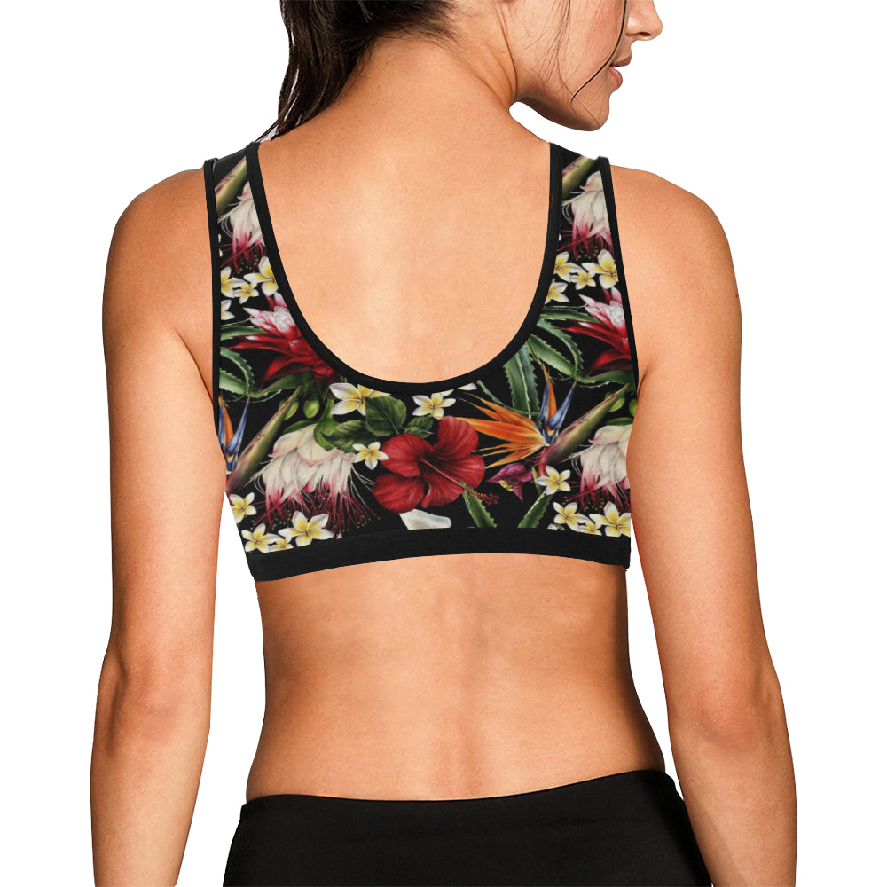 Summer Floral Pattern Print Design SF03 Sports Bra