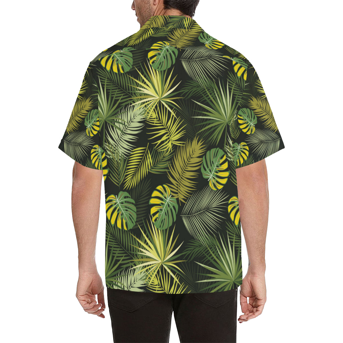 Palm Leaf Pattern Print Design A05 Men's Hawaiian Shirt