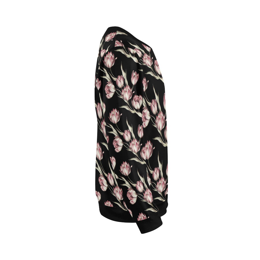 Tulip Pink Pattern Print Design TP02 Men Long Sleeve Sweatshirt