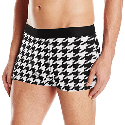 Houndstooth Black White  Pattern Print Design 05 Men's Boxer Briefs