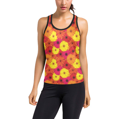 Gerberas Pattern Print Design GB05 Women's Racerback Tank Top