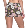 Anemone Pattern Print Design AM011 Yoga Shorts