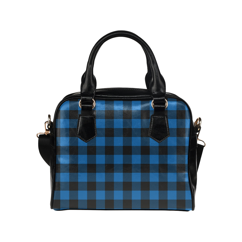 Buffalo check Blue Pattern Print Design 03 Shoulder Handbag