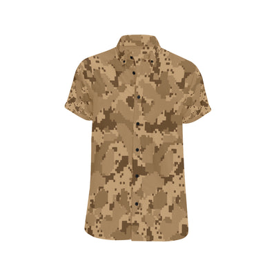 ACU Desert Digital Pattern Print Design 01 Men's Short Sleeve Button Up Shirt