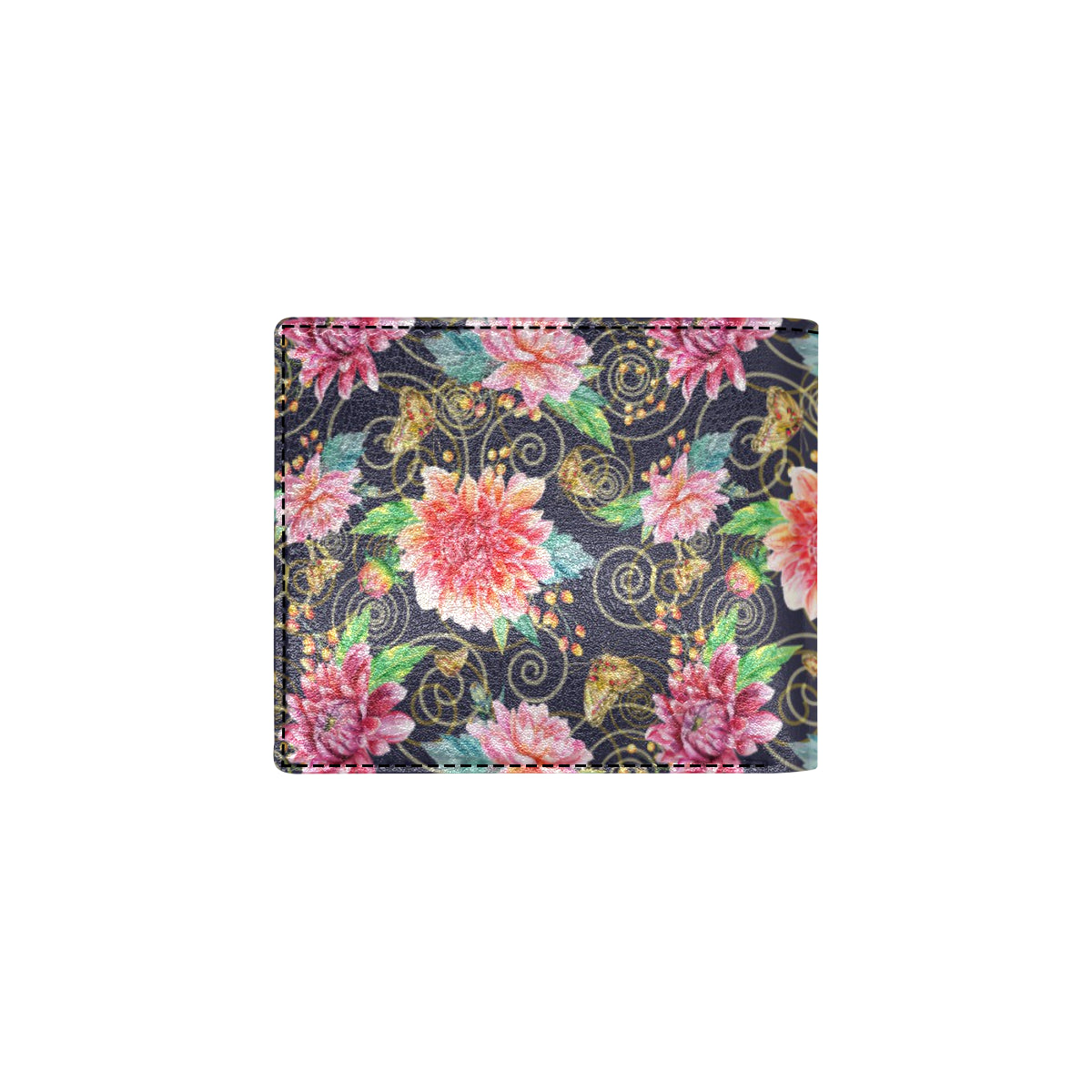 Dahlia Pattern Print Design DH02 Men's ID Card Wallet