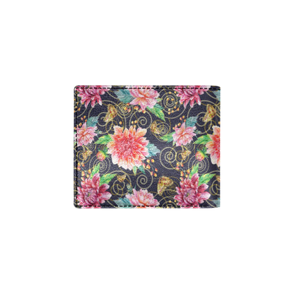 Dahlia Pattern Print Design DH02 Men's ID Card Wallet