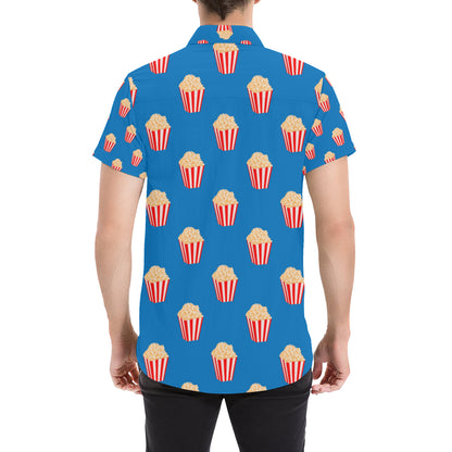 Popcorn Pattern Print Design A04 Men's Short Sleeve Button Up Shirt