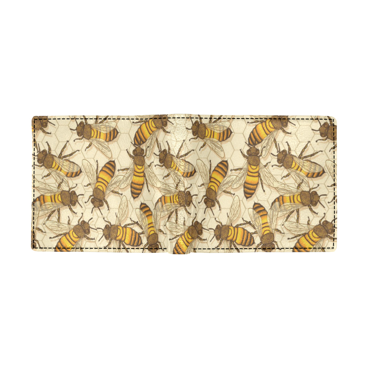 Bee Pattern Print Design BEE05 Men's ID Card Wallet