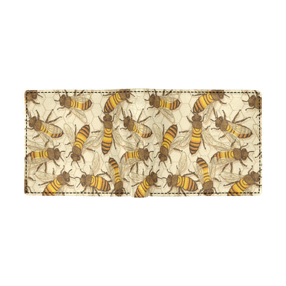 Bee Pattern Print Design BEE05 Men's ID Card Wallet