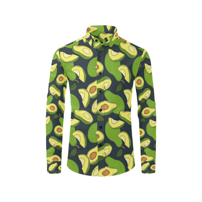 Avocado Pattern Print Design AC013 Men's Long Sleeve Shirt