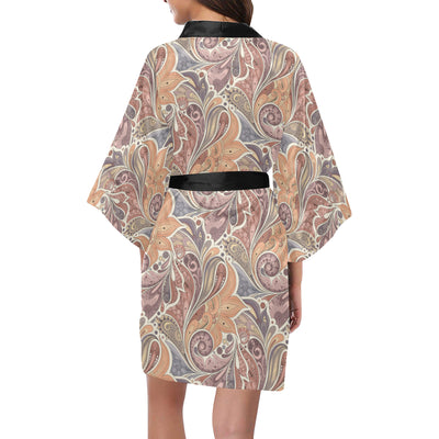 Boho Pattern Print Design 03 Women's Short Kimono