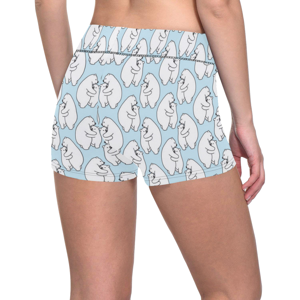 Polar Bear Pattern Print Design PB08 Yoga Shorts