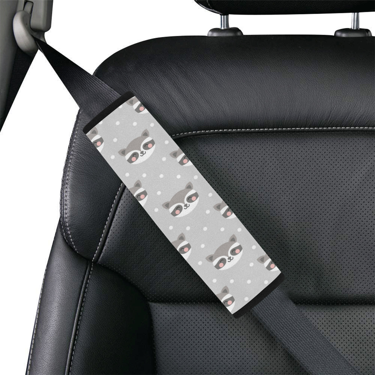 Raccoon Pattern Print Design A04 Car Seat Belt Cover