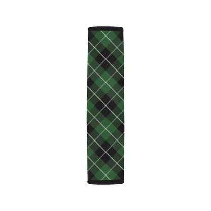 Plaid Green Pattern Print Design A05 Car Seat Belt Cover