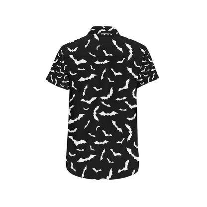 Bat Pattern Print Design 05 Men's Short Sleeve Button Up Shirt
