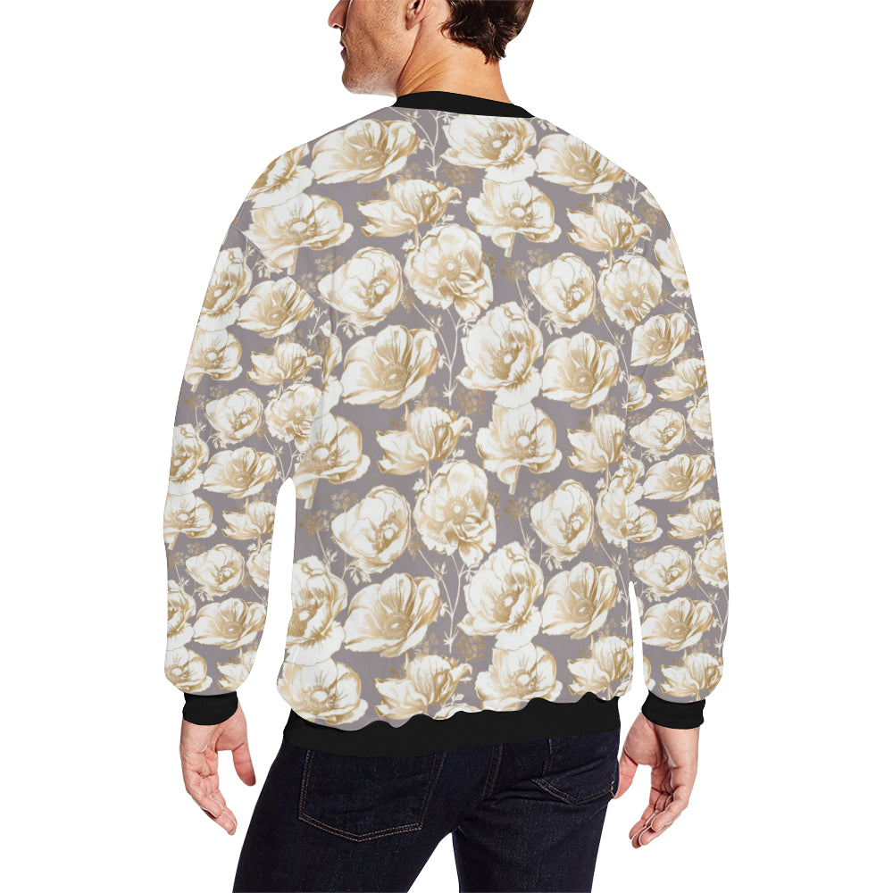 Anemone Pattern Print Design AM05 Men Long Sleeve Sweatshirt