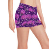 Orchid Purple Pattern Print Design OR02 Yoga Shorts