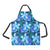 Blue Neon Sea Turtle Print Apron with Pocket