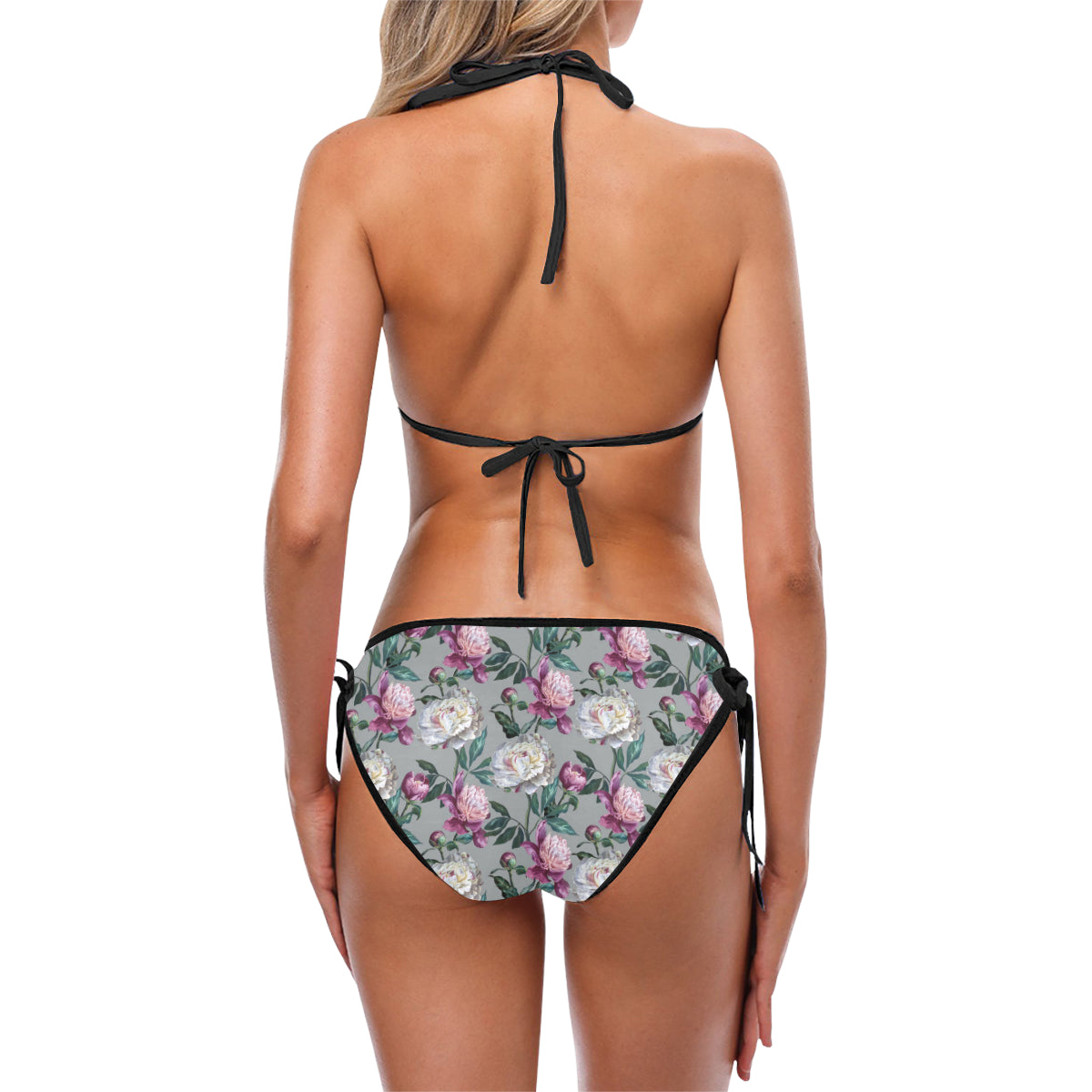 Peony Pattern Print Design PE01 Bikini