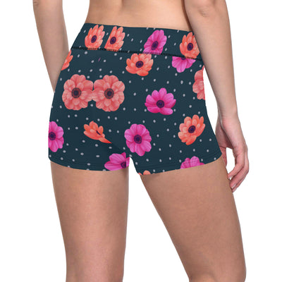 Anemone Pattern Print Design AM08 Yoga Shorts