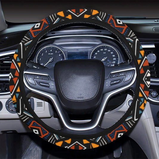 African Kente Print v2 Steering Wheel Cover with Elastic Edge