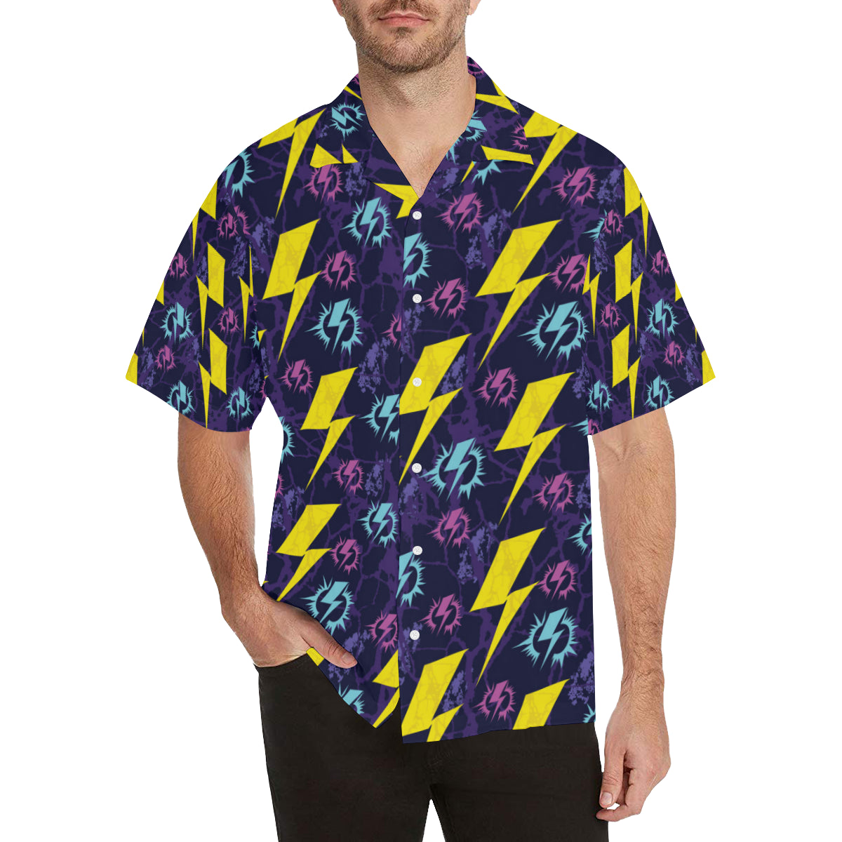 Lightning Thunder Pattern Print Design 01 Men's Hawaiian Shirt