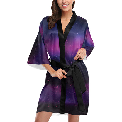 Night sky Pattern Print Design A04 Women's Short Kimono