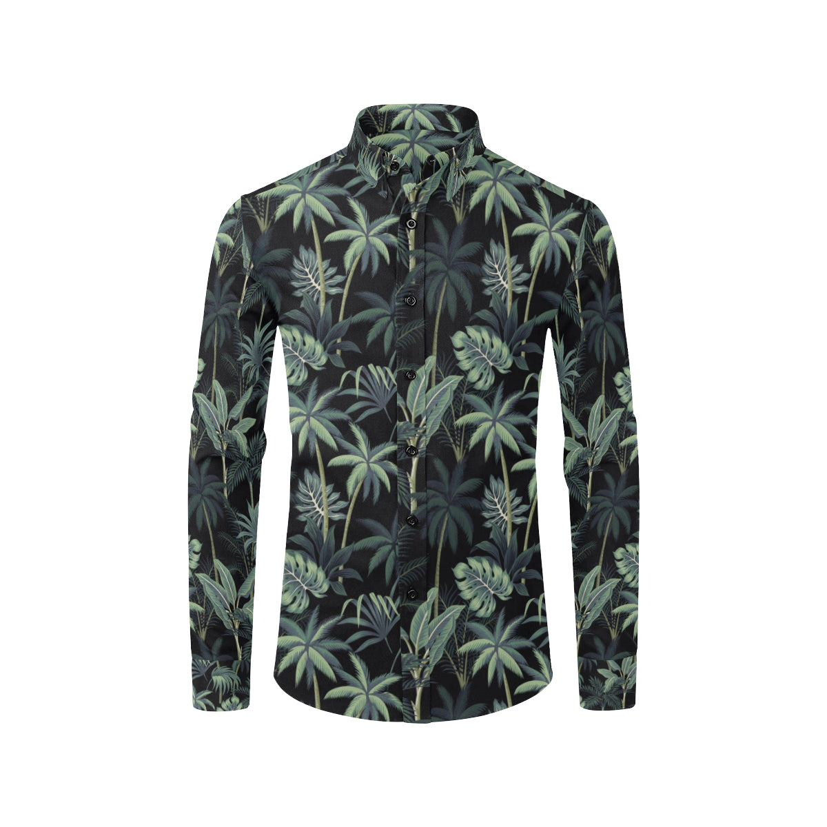 Rainforest Pattern Print Design RF02 Men's Long Sleeve Shirt